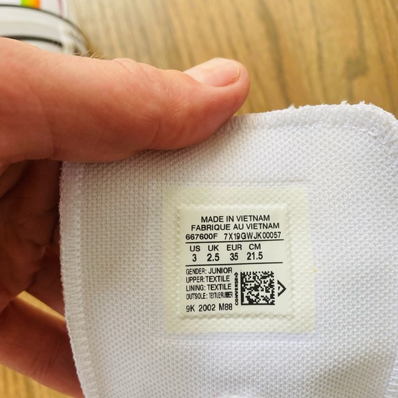 Converse AS CT High Top Sneaker Shoe 667600F Metallic Rainbow Zebra 5Y Junior 3 - Picture 8 of 10